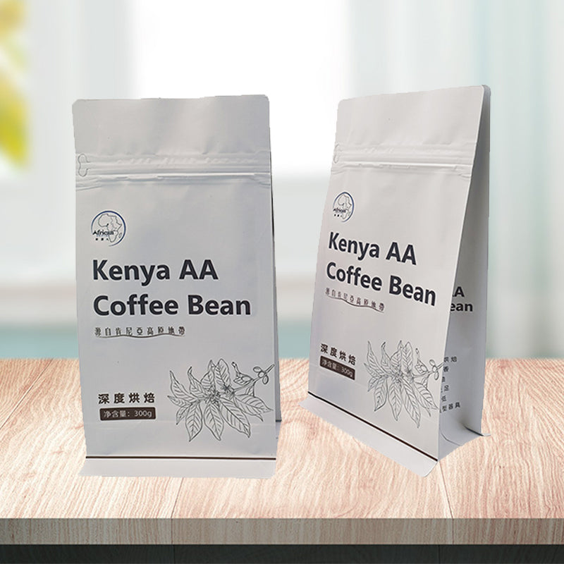 Stand up pouch with zipper for coffee packaging