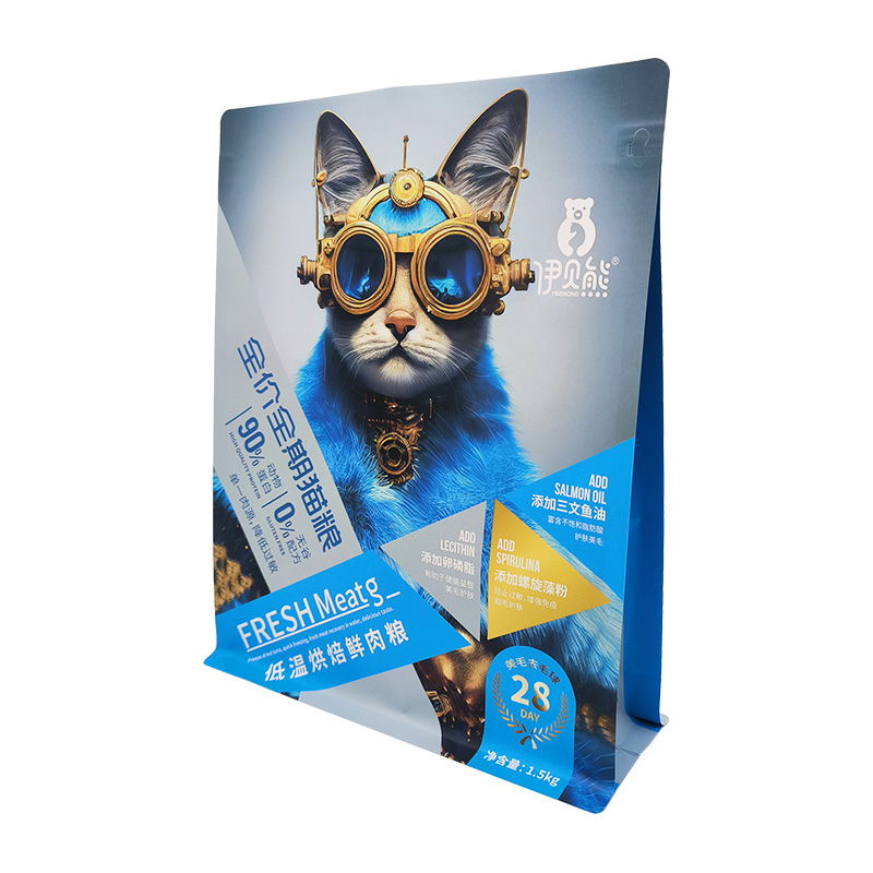 Flat Bottom Pouch for 1.5kg Cat Food Packaging