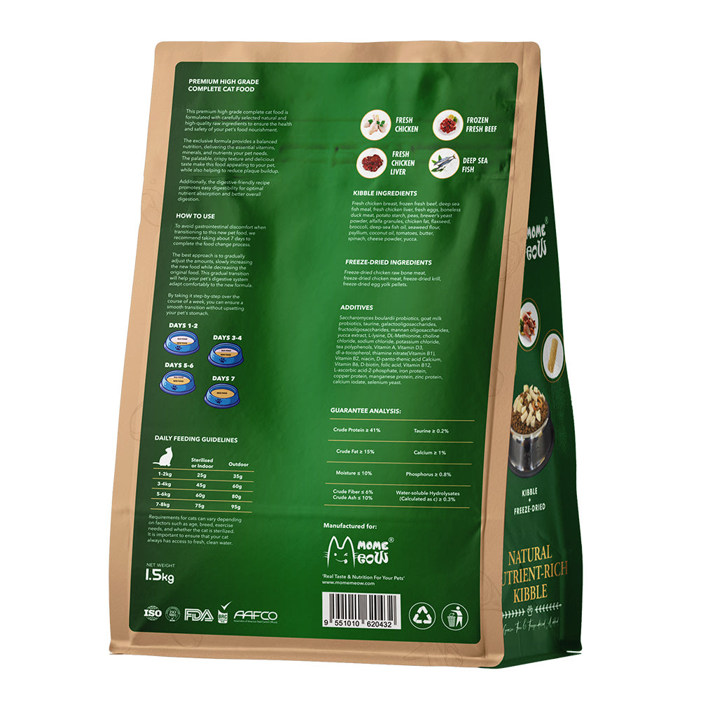 Flat Bottom Pouch for 1.5kg Cat food Packaging