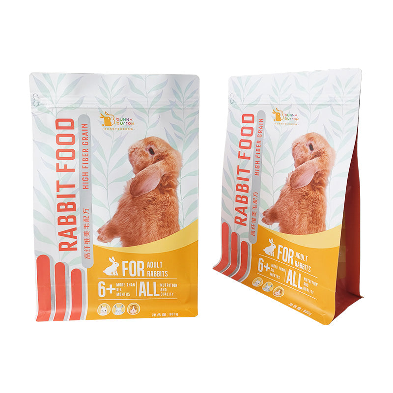 Flat Bottom Pouch for 900g Rabbit Food Packaging