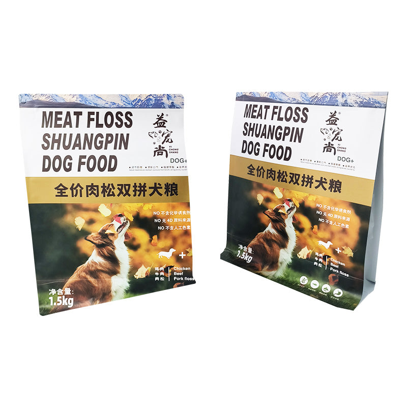 Flat Bottom Pouch for 1.5kg Dog food packaging