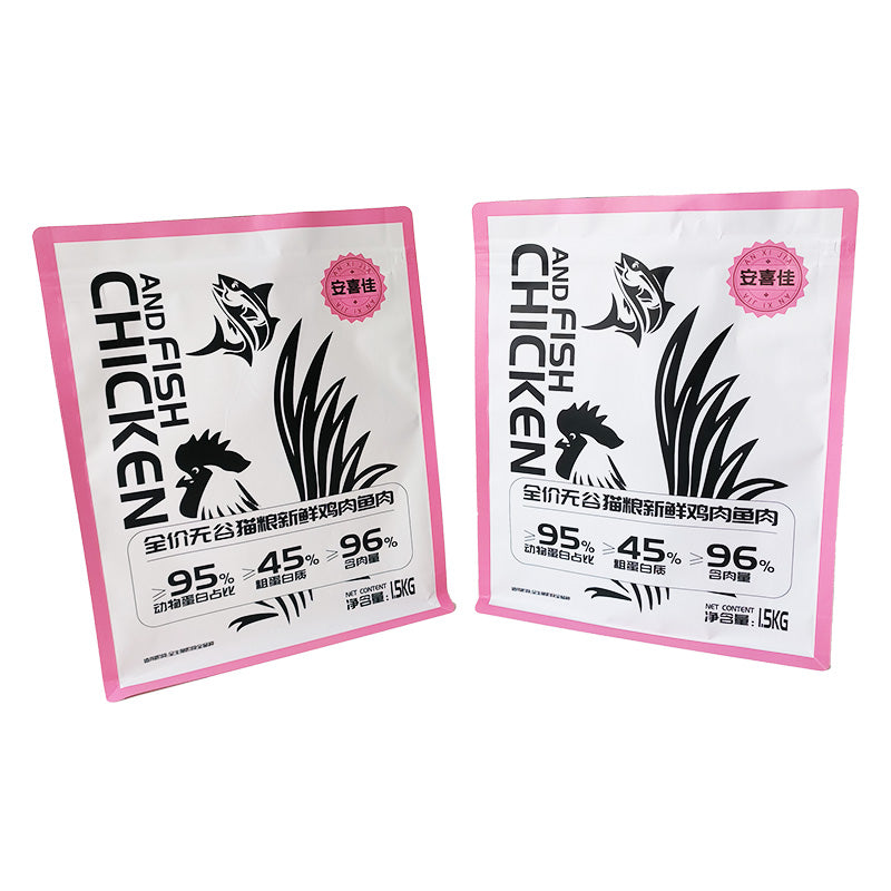 Flat Bottom Pouch for 1.5kg Cat food packaging