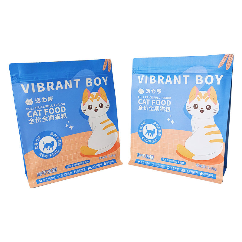 Flat Bottom Pouch for 1.5kg Cat Food Packaging