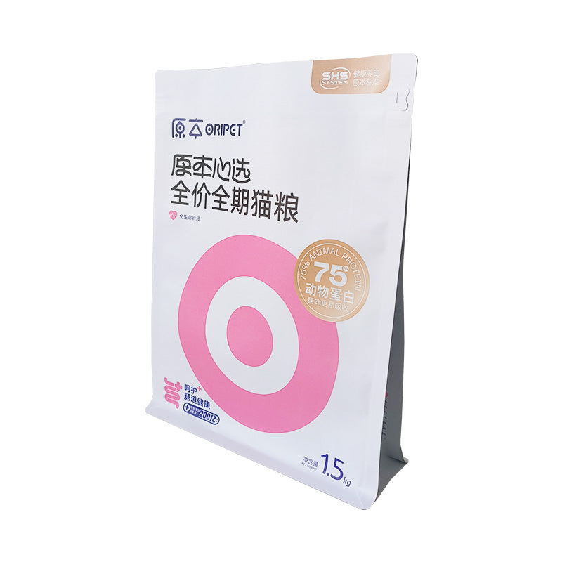 Flat Bottom Pouch for 1.5kg Cat Food Packaging