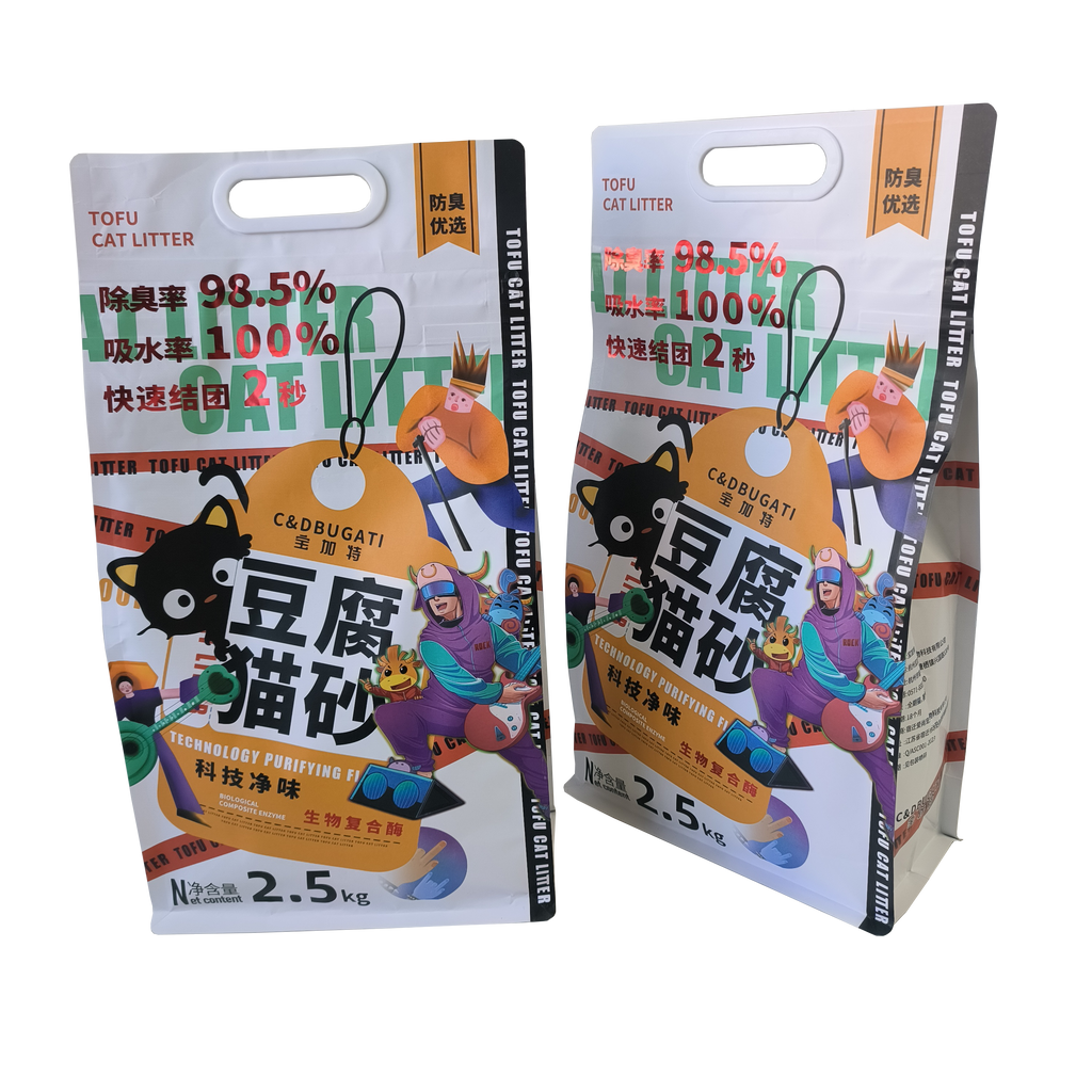 Flat Bottom Pouch for Cat Litter Packaging