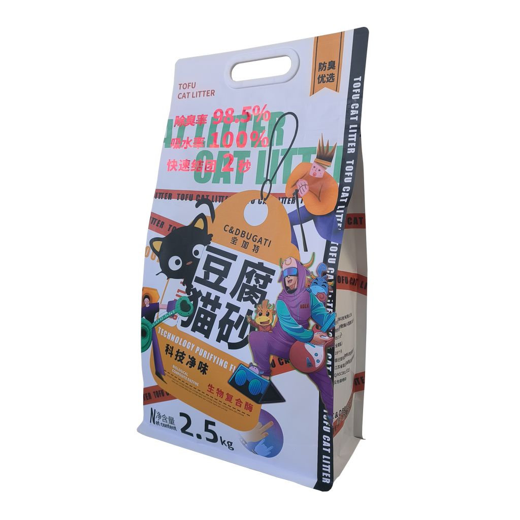 Flat Bottom Pouch for Cat Litter Packaging