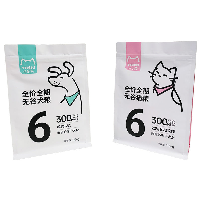 Flat Bottom Pouch for 1.5kg Dog Food Packaging
